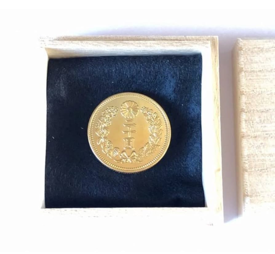 Amazon | 木箱入り 新20円金貨 明治37年 古銭 忠実復刻レプリカ 通販